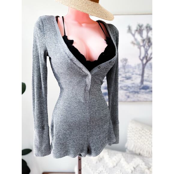 Barefoot in the Quiet slow mornings Bodycon ribbed romper - Picture 2 of 3